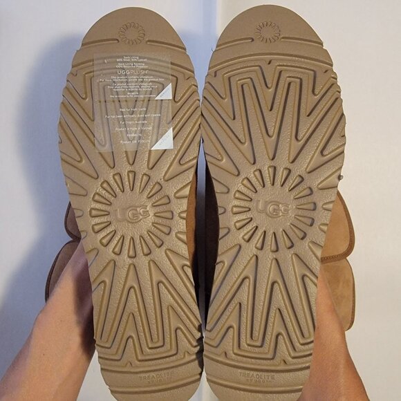 NEW UGG Michelle Classic Boots Womens 11 Tan Suede Cozy Classic Shearling - Picture 7 of 10